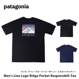 patagonia パタゴニア Tシャツ Men's Line Logo Ridge Pocket Responsibili-Tee メンズ・ライン・ロゴ・リッジ・ポケット・レスポンシビリティー 38511 S M L XL カジュアル 半袖 クルーネック ロゴ ロゴT