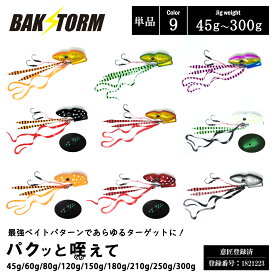 パクッと咥えて 単品 タイラバ 45g 60g 80g 120g 150g 180g 210g 250g 300g BAKSTORM バクスト 保護チューブ付き ヘッド ネクタイ オフショア ジギング ルアー 釣り 釣具 つり具