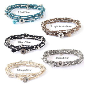 送料無料 Wakami ワカミ ブレスレット Life Is…Wrap Bracelet アンクレット メンズ レディース ペア ビーズ パーツ アクセサリー