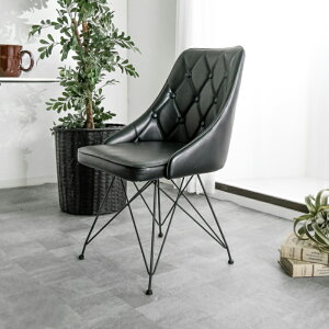 チェア ダイニングチェア 回転式 360度回転 2脚セット おしゃれ ヴィンテージテイスト モダン インダストリアル ボタンダウン PU スチール脚 ブラウン ブラック 幅48cm 座面高43cm 食卓 デスク