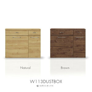 キッチンカウンター ダストボックス 幅113 おしゃれ キッチン収納 ゴミ箱付 完成品 木製 日本製 北欧 モダン 奥行44 高さ92 ナチュラル ブラウン 収納家具 大川家具