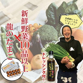 【淡路島たまねぎドレッシング付き】新鮮野菜10品以上＆龍のたまご【苦手な野菜は入れません 10種以上確約 おまかせ 単品同梱可能 野菜セット 詰め合わせ 常備野菜 ブランド鶏卵 卵 たまご 旬野菜 新鮮 仕送り 一人暮らし プレゼント】