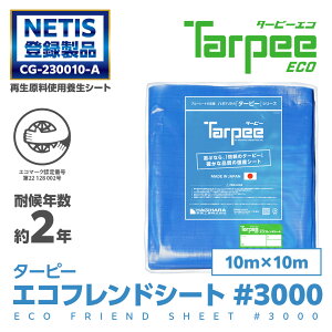 【萩原工業 公式】 エコフレンドシート #3000 10m×10m | ブルーシート 日本製 厚手 防水 養生 台風 災害 防災 備蓄 屋根 雨よけ 風よけ 日よけ カバー レジャー 花見 アウトドア 運動会 国産 10×10