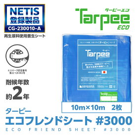 ＼24h限定 抽選で100%ポイントバック 11/10限定／【萩原工業 公式】 エコフレンドシート #3000 10m×10m [2枚] | セット販売 ブルーシート 日本製 厚手 防水 養生 台風 災害 防災 備蓄 屋根 雨よけ 風よけ 日よけ カバー 国産 10×10