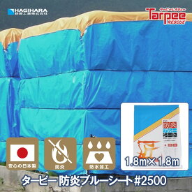 ＼24h限定 抽選で100%ポイントバック 11/5限定／【萩原工業 公式】防炎ブルーシート #2500 1.8m×1.8m | 匠シリーズ 防炎加工 防炎性能 消防法適合 防水 日本製 養生 カバー 間仕切り 防火対策 ハトメ付 キャンプ アウトドア レジャー 1.8×1.8