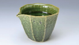 京焼/清水焼 陶器 片口 織部面取 紙箱入 Kyo-yaki. Serving Japanese lipped bowl oribe. Paper box. Ceramic.