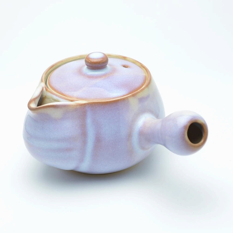 2024通販 萩焼 萩むらさき丸急須（茶こし付）（白箱） Hagiyaki teapot