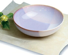萩焼 shikisai ボウルL ピンク、紫 木箱入 Japanese ceramic Hagi-ware. Shikisai pink and purple bowl with wooden box.