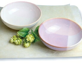 萩焼 shikisai ボウルMペア 木箱入 Japanese ceramic Hagi-ware. Set of 2 shikisai midium bowls with wooden box.