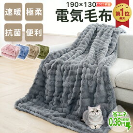 【2026新作&楽天3部門1位】電気毛布 1時間0.36円 10段階温調 ダニ退治 ひざ掛け 掛け敷き 肩掛け 190*130cm 10段階温度調整 抗菌防臭 ダニ退治 自動電源オフ 丸洗い 速暖 恒温加熱 頭寒足熱 ダブル ふわふわ クリスマス ギフト厚手生地 ふわふわ 暖房器具 HAGOOGI