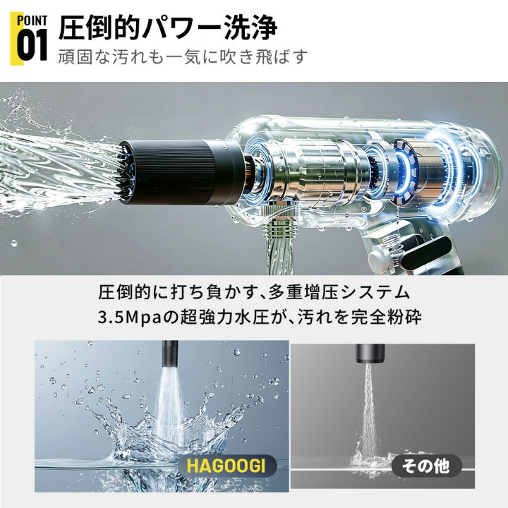 楽天市場】【楽天1位☆2026最新】hagoogi 高圧洗浄機 コードレス 充電 