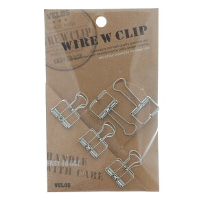 ワイヤーWクリップ 小 シルバー 5個入り クリップ ダブルクリップ