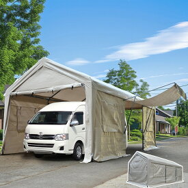 【マラソン限定クーポン利用中】車庫テント ガレージテント 3×6m UV ガレージテント パイプ車庫 テント カーポート キャノピー 軽自動車用 大型 車 駐車 スチール製 頑丈 仮設倉庫 収納 物置 タープテント 倉庫