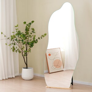 ウェーブミラー 全身鏡 全身ミラー 玄関 全身 韓国 フリース スタンド 姿見 簡単取付け 後付け DIY 自撮り鏡鏡 姿見 ミラー 鏡 壁掛け鏡 全身鏡 ドレッサー スリムミラー インテリア インスタ