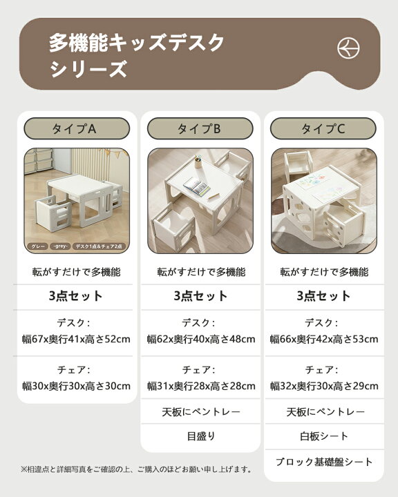 楽天市場】【3タイプ】キッズデスク チェア セット 3点セット ホワイト 