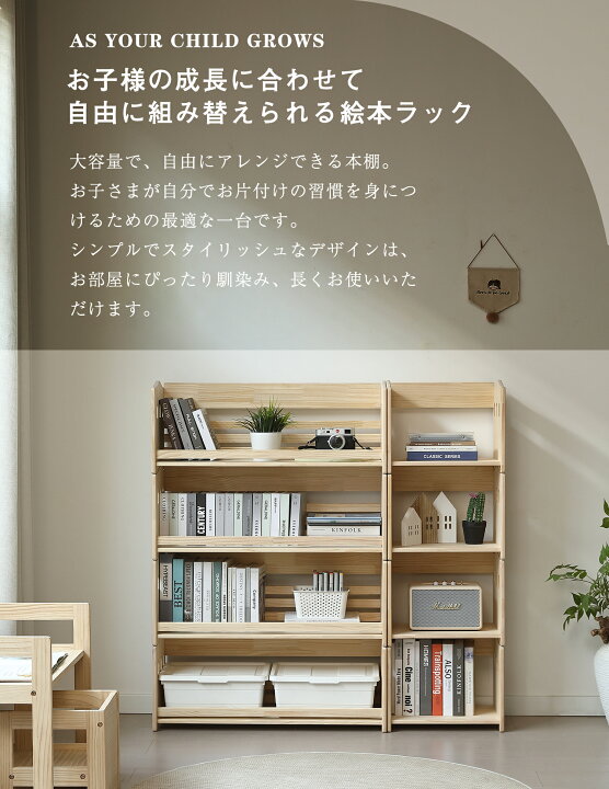 楽天市場】組み合わせ自由自在 本棚 おもちゃ箱 天然木製 ランドセル 