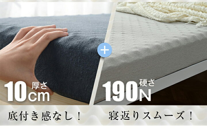 楽天市場】高反発マットレス マットレス ダブル 腰痛 140×195 一体化/2 
