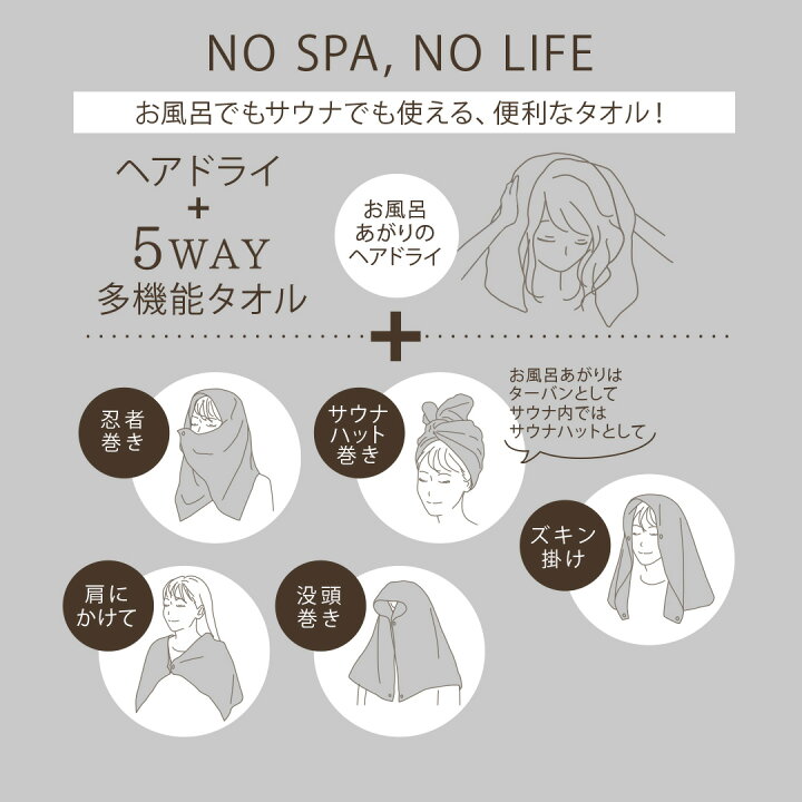 楽天市場】【RSL出荷】美容師さんが考えた髪のためのスパタオル【5way 