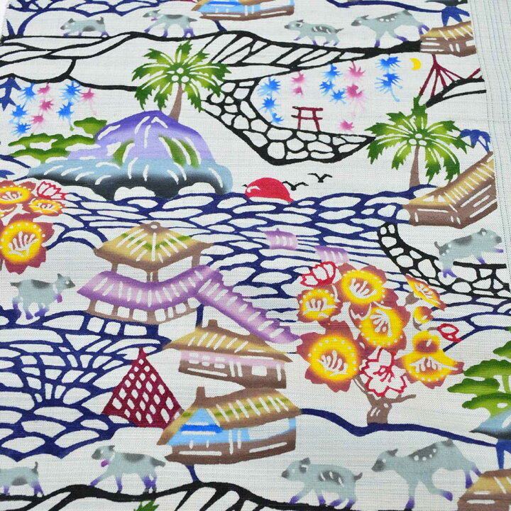 ☆名古屋帯☆琉球紬☆琉球絣☆刺繍☆ミンサー柄☆燕☆二重菱☆正絹☆
