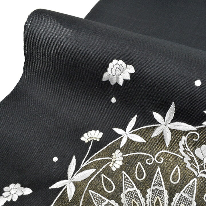 楽天市場】【 1点限り｜未仕立て 】 貴久樹 刺繍名古屋帯 洋行花  