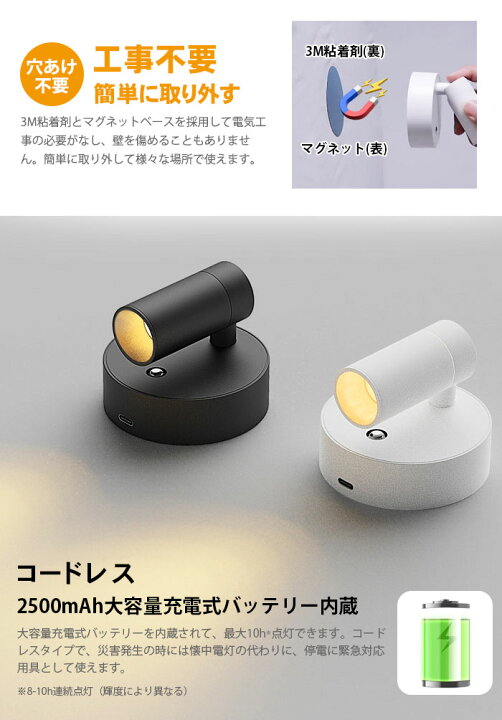 楽天市場】スポットライト 壁掛けライト LED ブラケットライト 