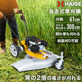 ハイガー公式 自走式 エンジン草刈機 196cc 4サイクル 6馬力 歩行型 刈払機 横排出 HG-CK165B 1年保証