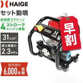 【早割】11000円OFFクーポン※3/31　23:59迄★ハイガー エンジン噴霧器 セット動噴 動噴霧器 小型 4スト 16mホース付き HG-4PPS31 【1年保証】