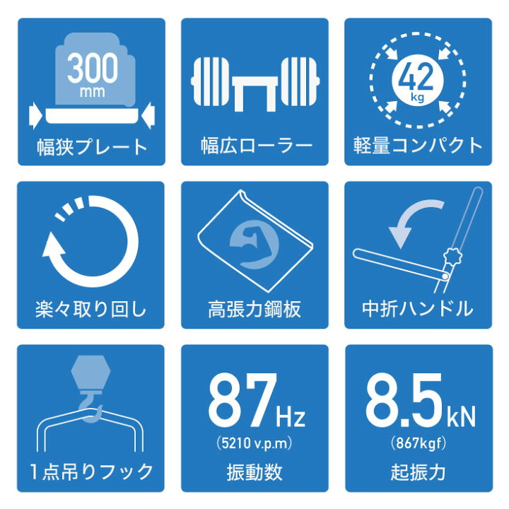 楽天市場】【予約】ハイガー プレートコンパクター 転圧機 エンジン式 