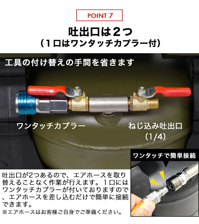 楽天市場】☆6000円OFFクーポン＆P5倍☆ハイガー エアコンプレッサー 