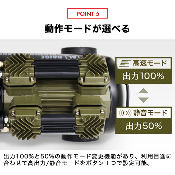 楽天市場】☆10000円OFFクーポン＆P5倍☆ハイガー エアコンプレッサー 