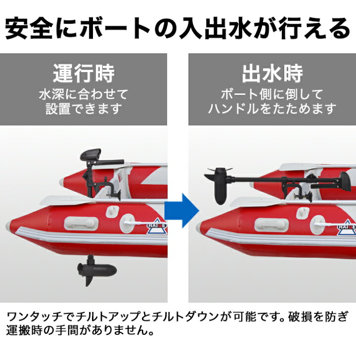 楽天市場】ハイガー 電動エレキモーター 船外機 2馬力未満 最大推進力 