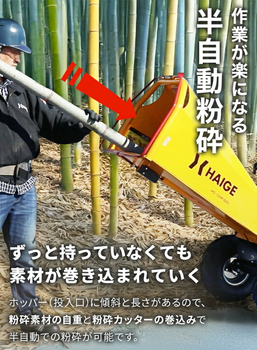 楽天市場】【シリーズ累計16,000台突破】ハイガー 粉砕機 ウッド 