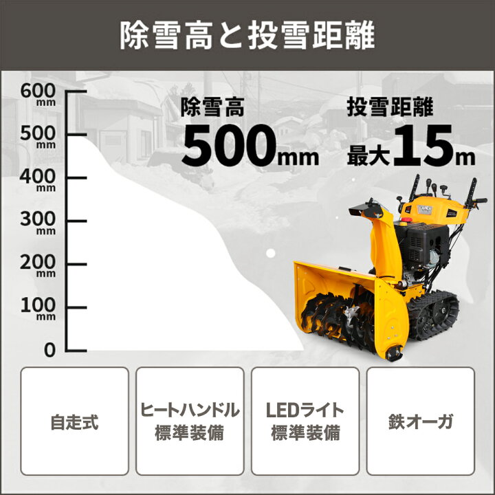 楽天市場】【来季準備に！・即納】ハイガー 自走式エンジン除雪機 