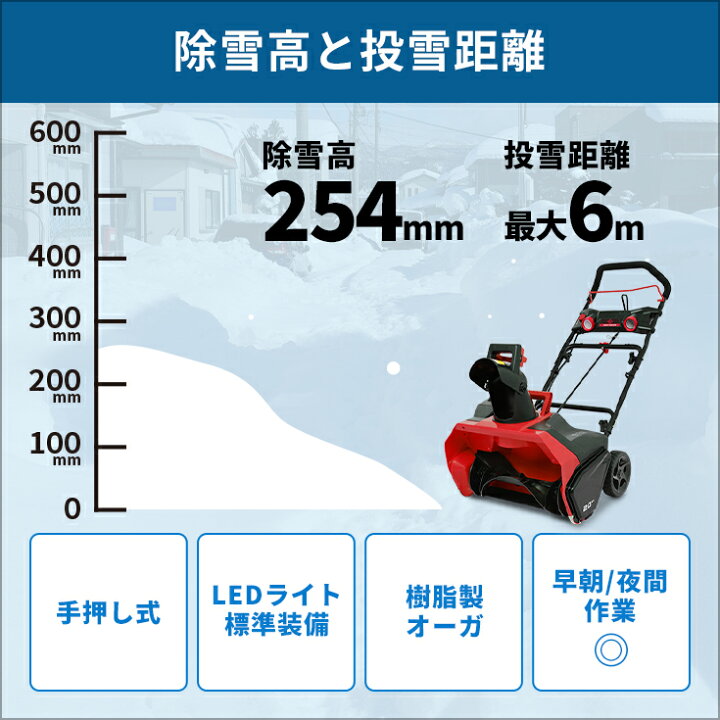 楽天市場】【来季準備に！即納】ハイガー 充電式 電動除雪機 