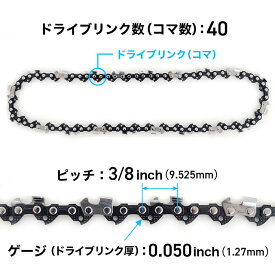 ソーチェン【スタンダード】ピッチ3/8" ゲージ.050" リンク数40