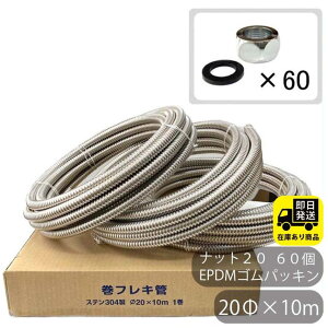 �����Z�b�g SUS304 ���t���L �i�b�g�Z�b�g20��x10m�|3�� �t���L�i�b�g20 60�� EPDM�S���p�b�L���Z�b�g �t���L�p �i�b�g �����C�� �z�Ǖ��i DIY�p�i �Z��ݔ� �Ɩ��p�p�[�c �ϋv��