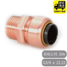 TFテクタッチ 平行おねじ付アダプタ 22.22×G3/4 20 20A NJT東洋フィッティング 銅管 給水・給湯用 銅管 ワンタッチ継手 火無し継手 オスアダ Gねじ 平行おねじ 水回り修理 配管部品 DIY用品 住宅設備 業務用パーツ 耐久性