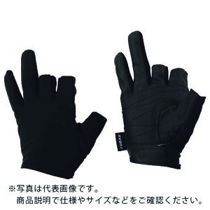 おたふく フーバー シンセティックレザーグローブ 3フィンガーレスモデル ブラック L ( FB-62-BK-L ) おたふく手袋(株)