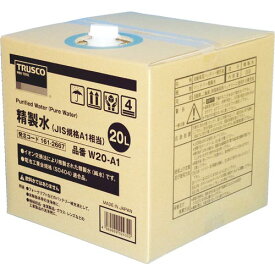 TRUSCO　精製水　20L　JIS規格A1相当 W20-A1 ( W20A1 ) トラスコ中山（株）