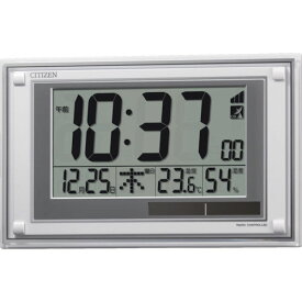 【SALE価格】シチズン　電波時計（デジタル表示）（掛置兼用）　温湿度計付き　白　188×299×28mm 8RZ189-003 ( 8RZ189003 ) リズム（株）