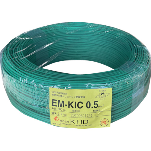 ＫＨＤ ＥＭ－ＫＩＣ０．５ 緑 ２００ｍ EMKIC0.5SQ-10-200M ( EMKIC0.5SQ10200M ) （株）ＫＨＤのサムネイル