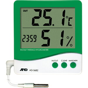 A&D 時計付き内外温度・湿度計 ( AD5682 )