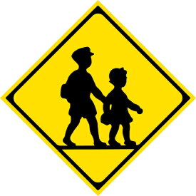 グリーンクロス　警戒標識　M208　学校、幼稚園、保育所等あり　マグネット600角　 ( 6300039391 ) （株）グリーンクロス