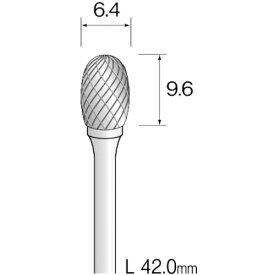 ミニモ　超硬カッター　クロスカット　Φ6．4　軸径3．0mm ( BC2312 ) ミニター（株）