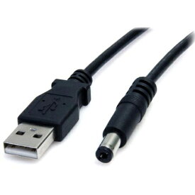 スターテック　USBケーブル／Type－A　－　5V　DC電源プラグ／2m／タイプMコネクター／ブラック／USB　電源供給ケーブル ( USB2TYPEM2M ) STARTECH．COM社