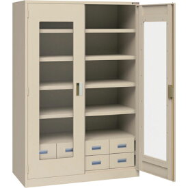 TRUSCO スーパーヘビーキャビネット 窓・4枚棚・引出小8個 ( SHC-604M8S-A ) トラスコ中山(株) 【メーカー取寄】