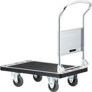 ダンディ スチール台車 ダンディDシリーズ タイプDH 折りたたみハンドル式 サイレントキャスター仕様 W800×D500 ( UDH-LSC-GS ) 花岡車輛(株)