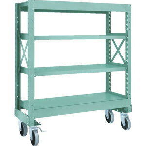 TRUSCO R3型ボルト式中量棚W1200XD500XH1400 4段 Φ150 ウレタンキャスター付 ( R3-4454-U150 ) トラスコ中山(株)