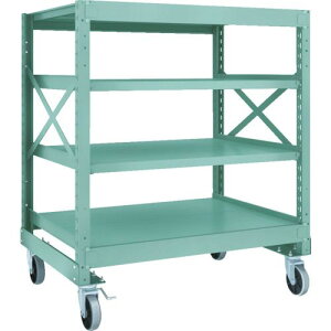 TRUSCO R3型ボルト式中量棚W1200XD900XH1400 4段 Φ150 ウレタンキャスター付 ( R3-4494-U150 ) トラスコ中山(株)
