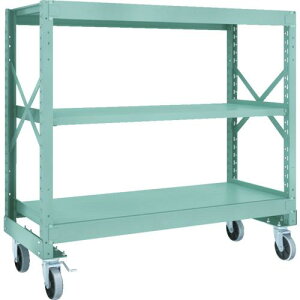 TRUSCO R3型ボルト式中量棚W1500XD600XH1400 3段 Φ150 ウレタンキャスター付 ( R3-4563-U150 ) トラスコ中山(株)